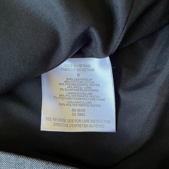 Theory Jacket Women’s 0 Gray Wool Blazer Donelly Jacket with Black Rib Trim - Picture 5 of 8